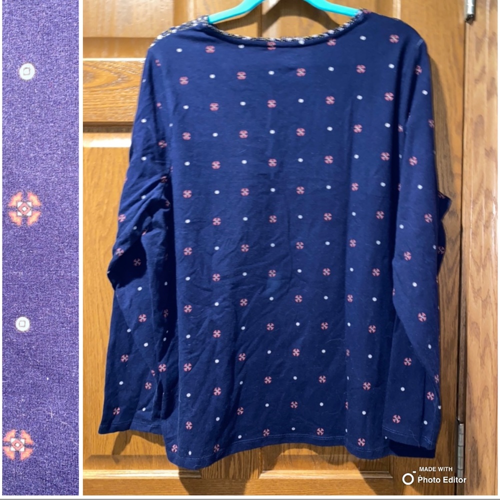 Euc Talbots Plus The Talbots Tee 2x Boho Print Top - image 2